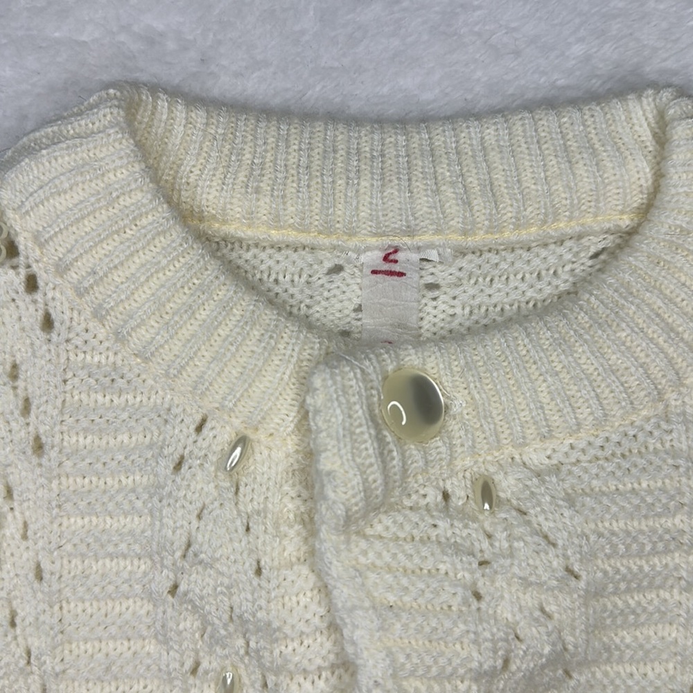 👶🏻Baby Off white Cardigan Made in Mexico Size 2 - Picture 3 of 11